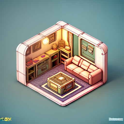 Tiny cute isometric drawing room interior in a cutaway box, borderlands game style, soft smooth lighting, soft colors, 100mm lens, 3d blender render