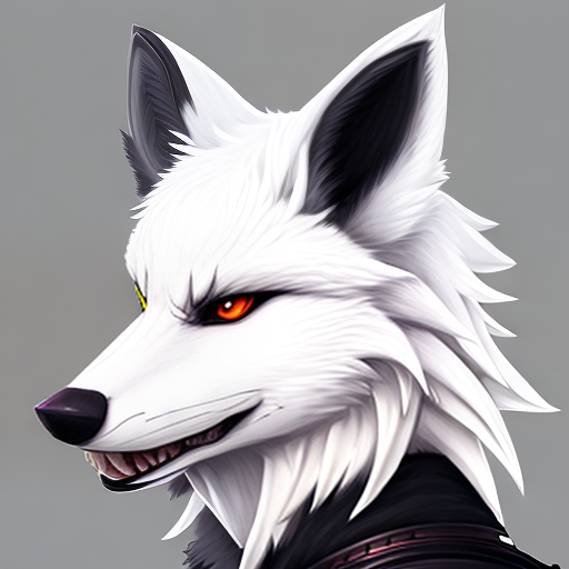 PROMPT art of white wolf fursona, profile picture, highly detailed anime artwork, Falvie, pixiv, furaffinity, DeviantArt, trending on artstation