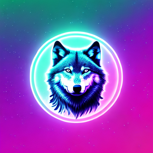 The prompt: Hologram of a wolf floating in space, a vibrant digital illustration, dribbble, quantum wavetracing, black background, behance hd